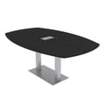 thumbnail image 1 of 6 Person Arc Boat Conference Table Square Metal Base Electrical Unit, 1 of 8