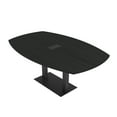 thumbnail image 1 of 6 Person Arc Boat Conference Table Square Metal Base Electrical Unit, 1 of 8