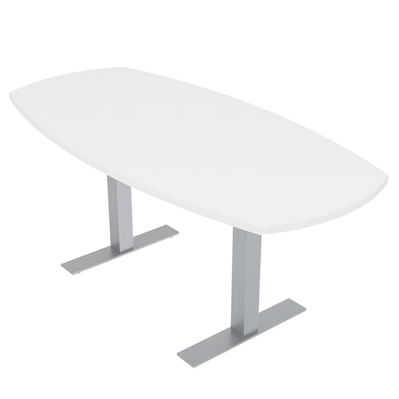 6 Person Arc Boat Conference Table T-Bases Data And Electric 6 Ft