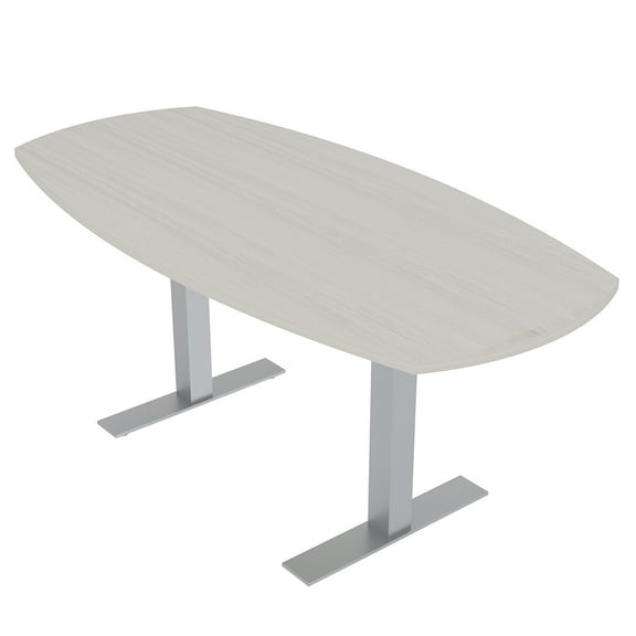 6 Person Arc Boat Conference Table T-Bases Data And Electric 6 Ft
