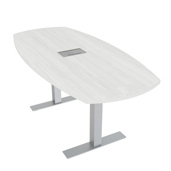 6 Person Arc Boat Conference Table T-Bases Data And Electric 6 Ft