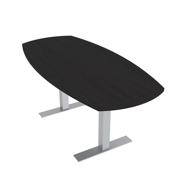 6 Person Arc Boat Conference Table T-Bases Data And Electric 6 Ft