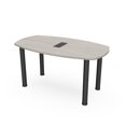thumbnail image 1 of 6 Person Arc Boat Meeting Table With Post Legs Data And Electric 6x3, 1 of 7
