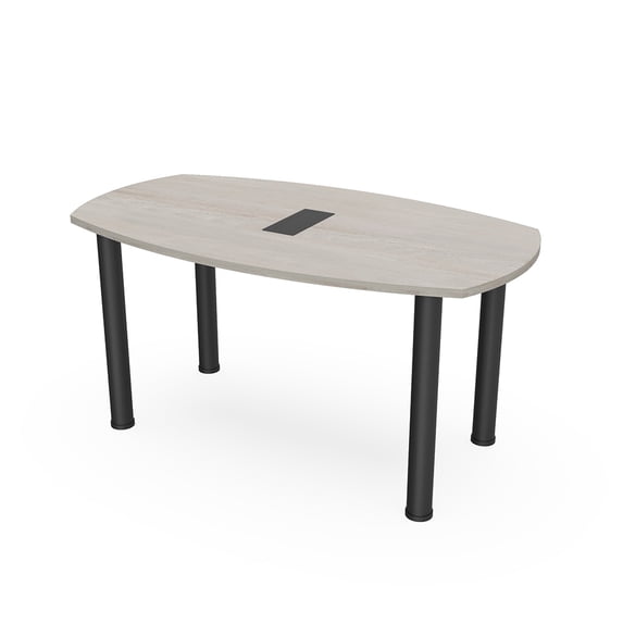 6 Person Arc Boat Meeting Table With Post Legs Data And Electric 6x3