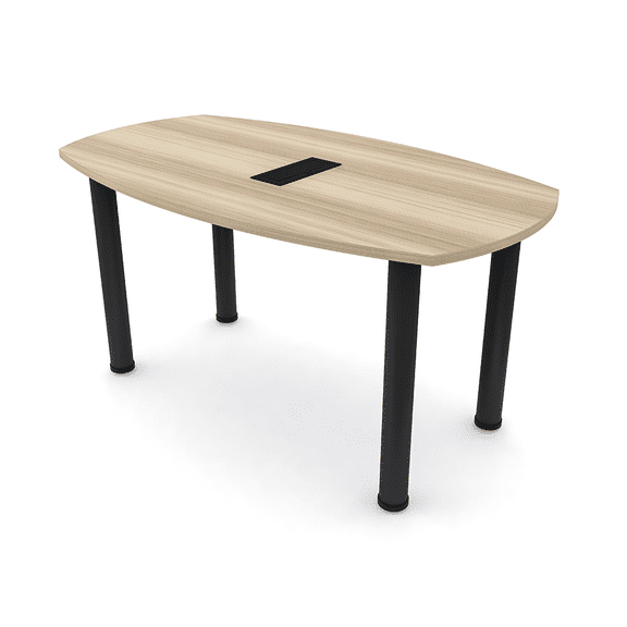 6 Person Arc Boat Meeting Table With Post Legs Data And Electric 6x3