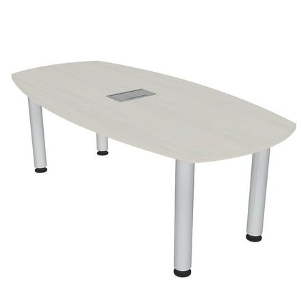 6 Person Arc Boat Meeting Table With Post Legs Data And Electric 6x3