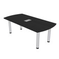 thumbnail image 1 of 6 Person Arc Rectangle Conference Table Silver Post Leg Power And Data, 1 of 7