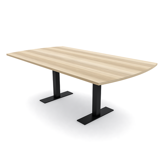 6 Person Arc Rectangle Meeting Room Table Metal T Bases Data Electric