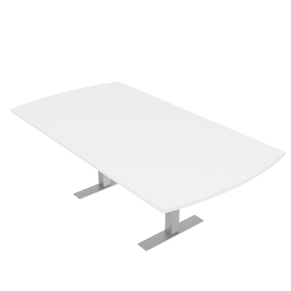 6 Person Arc Rectangle Meeting Room Table Metal T Bases Data Electric