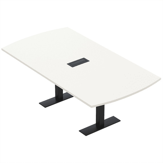 6 Person Arc Rectangle Meeting Room Table Metal T Bases Data Electric