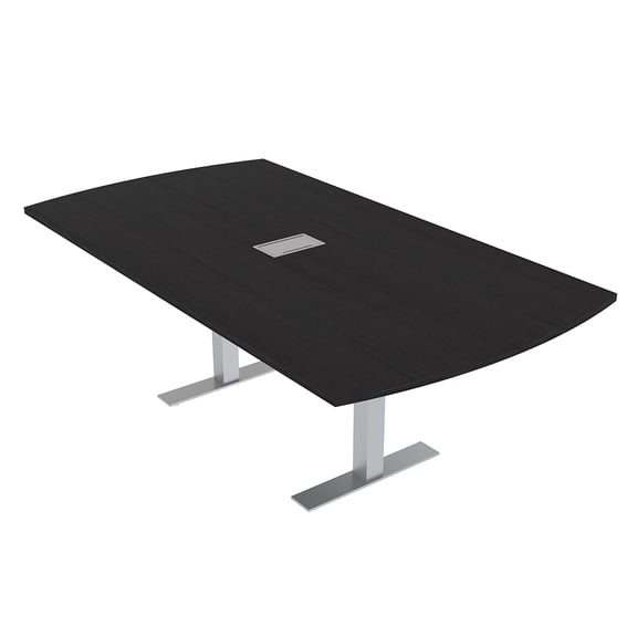 6 Person Arc Rectangle Meeting Room Table Metal T Bases Data Electric