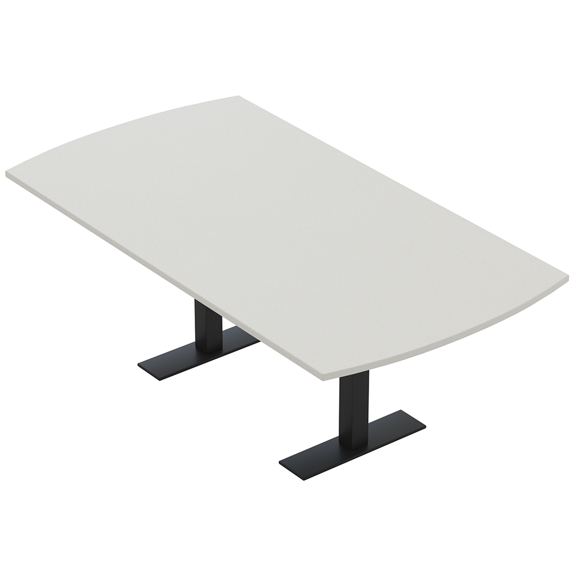 6 Person Arc Rectangle Meeting Room Table Metal T Bases Data Electric