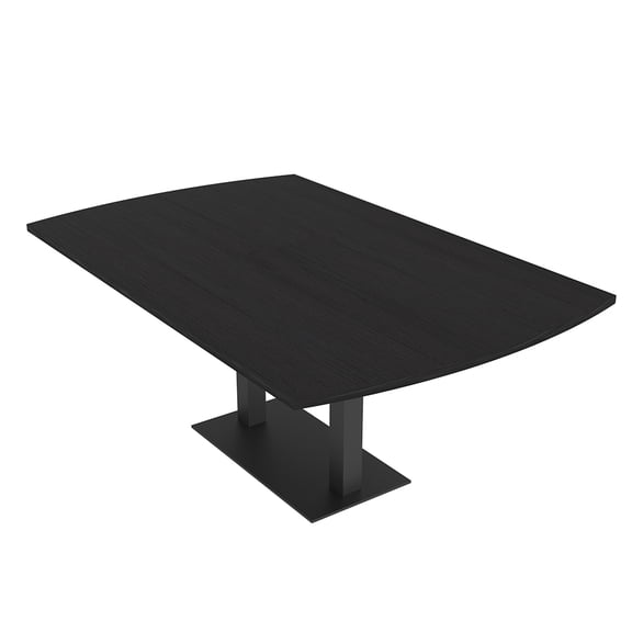 6 Person Arc Rectangle Meeting Room Table Square Metal Base w/Electric