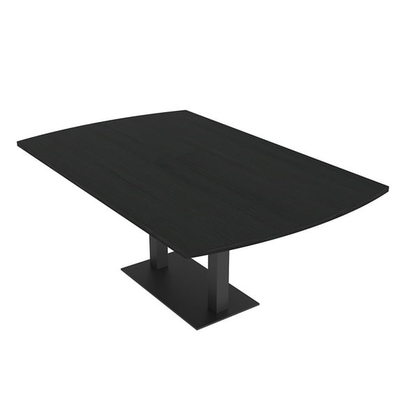 6 Person Arc Rectangle Meeting Room Table Square Metal Base w/Electric