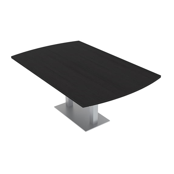 6 Person Arc Rectangle Meeting Room Table Square Metal Base w/Electric