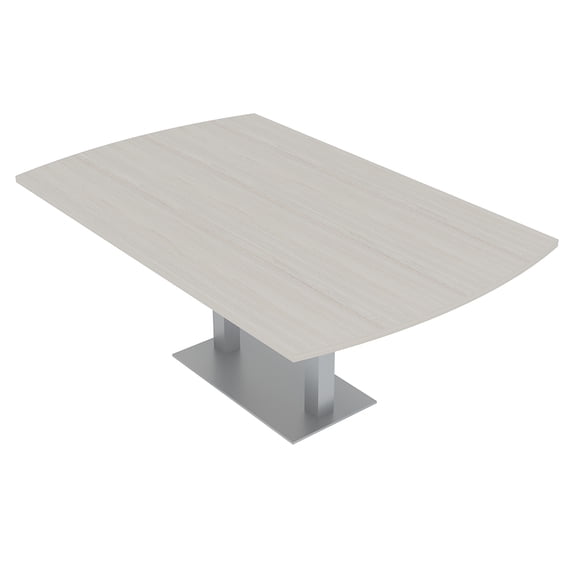 6 Person Arc Rectangle Meeting Room Table Square Metal Base w/Electric