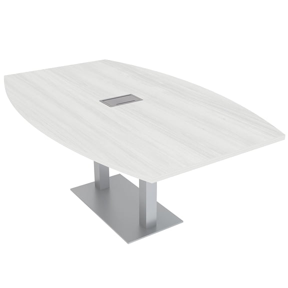 6 Person Boat Conference Table with Metal Base Data And Electric Unit