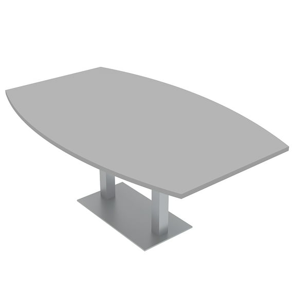 6 Person Boat Conference Table with Metal Base Data And Electric Unit
