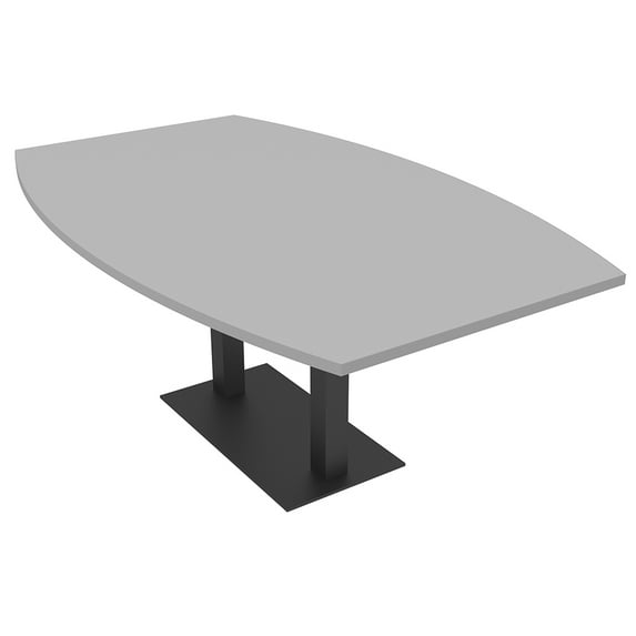 6 Person Boat Conference Table with Metal Base Data And Electric Unit