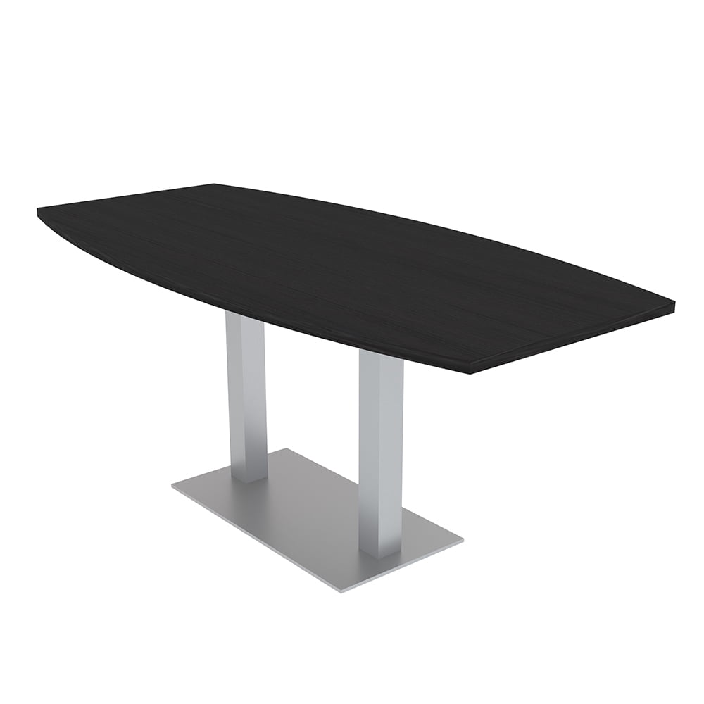 6 Person Boat Shaped Conference Table With Metal Base And Power Module ...