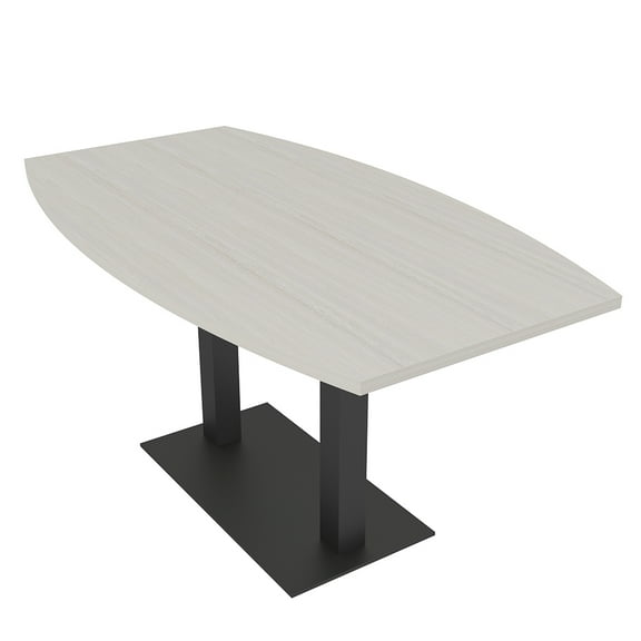 6 Person Boat Shaped Conference Table With Metal Base And Power Module