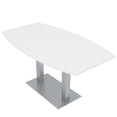 thumbnail image 1 of 6 Person Boat Shaped Conference Table With Metal Base And Power Module, 1 of 6