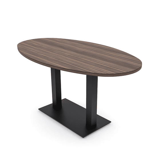 6 Person Conference Room Table Metal Base Boval Shape Electrical Unit
