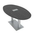 thumbnail image 1 of 6 Person Conference Room Table Metal Base Boval Shape Electrical Unit, 1 of 8