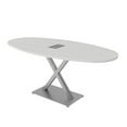 thumbnail image 1 of 6 Person Conference Room Table X Base Boval Shape Electrical Unit, 1 of 7