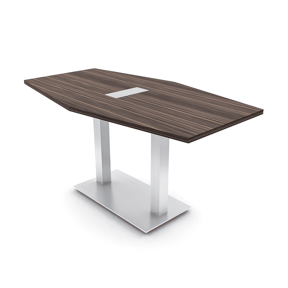 6 Person Hexagon Conference Table Square Metal Base Data And Electric ...