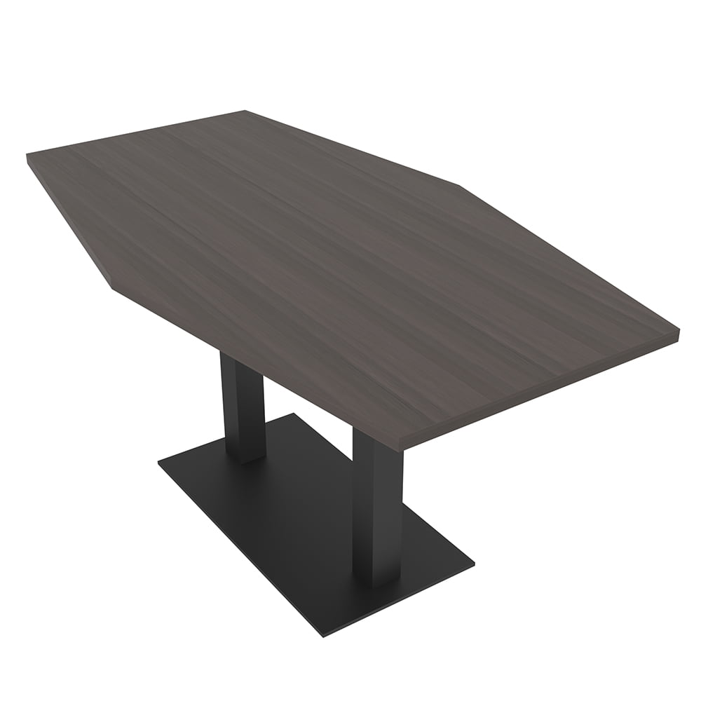 6 Person Hexagon Conference Table Square Metal Base Data And Electric ...