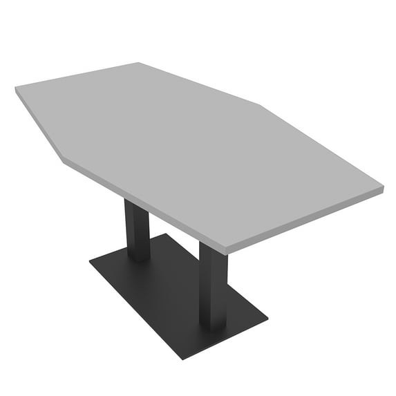 3X6 Hexagon Conference Table Square Metal Base Data And Electric Unit