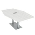 thumbnail image 1 of 7 Foot Hexagon Conference Table With Square Metal Base Power And Data, 1 of 7