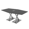 thumbnail image 1 of 6 Person Hexagon Conference Table With X Shaped Base And Electric Unit, 1 of 7