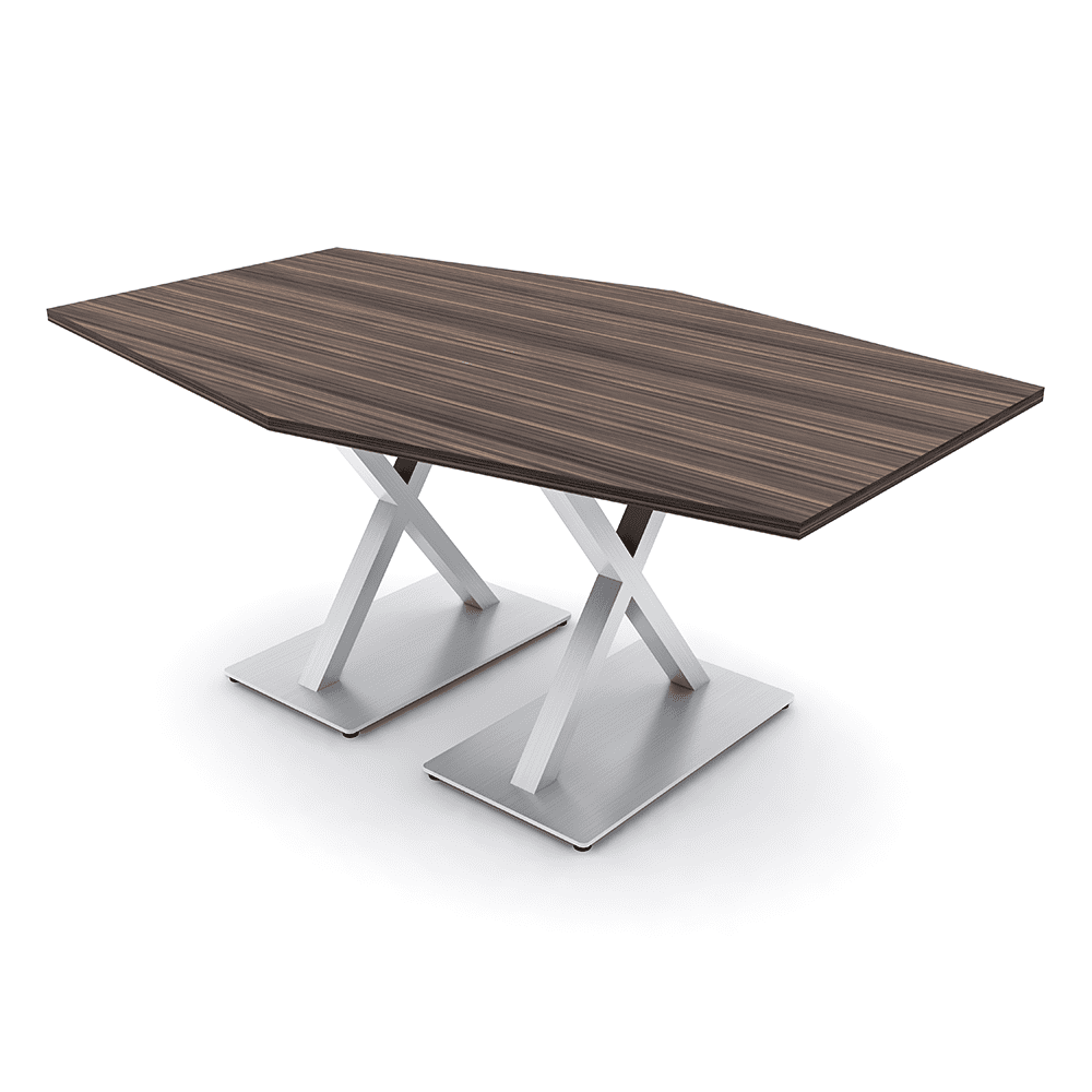 6 Person Hexagon Conference Table With X Shaped Base And Electric Unit ...