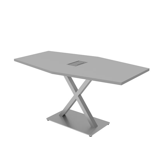 3X5 Hexagon Conference Table With X Base Data And Electric Unit