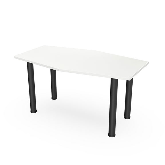 6 Person Hexagon Irregular Conference Table  Legs Power And Data