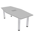 thumbnail image 1 of 6 Person Hexagon Irregular Conference Table Silver Legs Power And Data, 1 of 7
