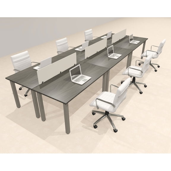 6 Person Modern Metal Leg Office Workstation Desk Set, #OT-SUL-FPM15