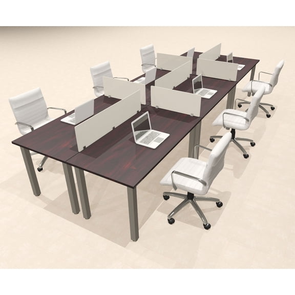 6 Person Modern Metal Leg Office Workstation Desk Set, #OT-SUL-FPM33