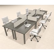 6 Person Modern Metal Leg Office Workstation Desk Set, #OT-SUL-FPM35