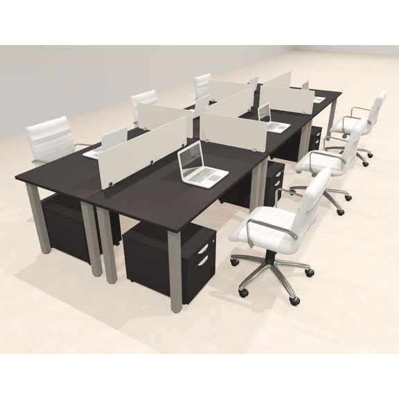 6 Person Modern Metal Leg Office Workstation Desk Set, #OT-SUL-FPM79