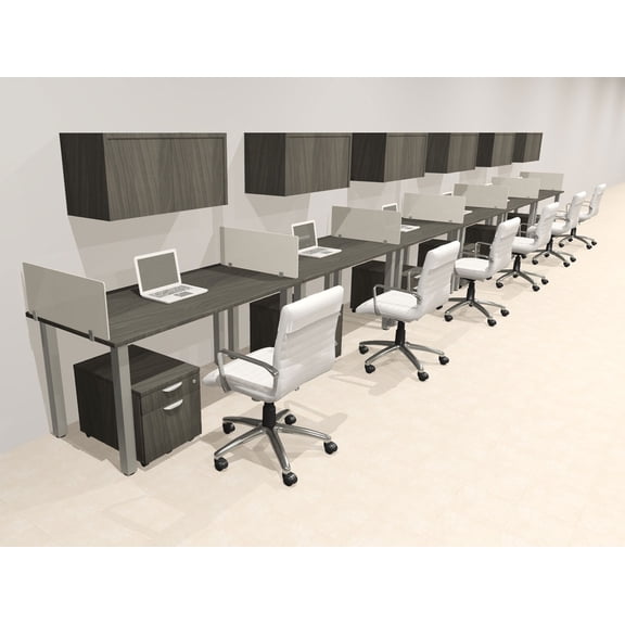 6 Person Modern Metal Leg Office Workstation Desk Set, #OT-SUL-SPM100