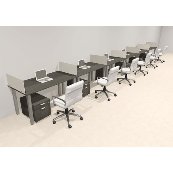 6 Person Modern Metal Leg Office Workstation Desk Set, #OT-SUL-SPM50