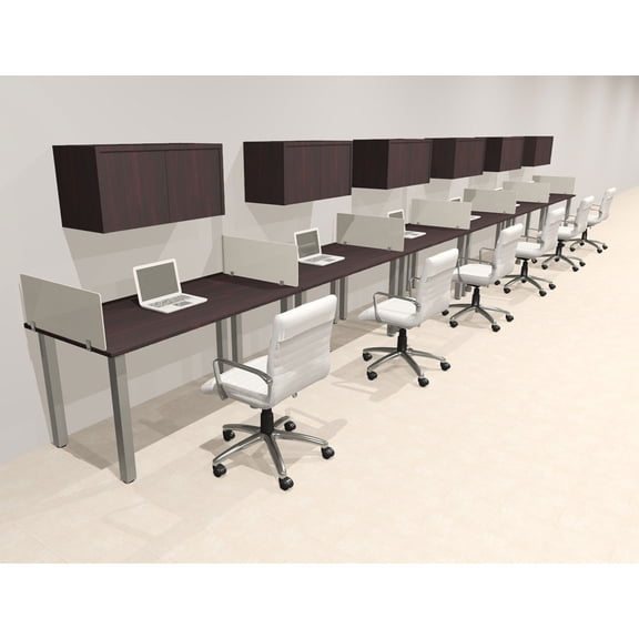 6 Person Modern Metal Leg Office Workstation Desk Set, #OT-SUL-SPM73