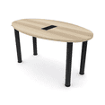 thumbnail image 1 of 6 Person Oval Boat Shaped Conference Table  Legs Power And Data, 1 of 7