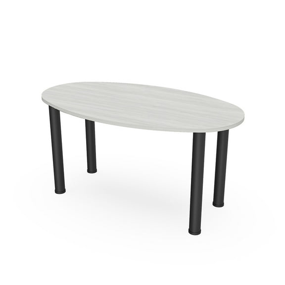 6 Person Oval Boat Shaped Conference Table  Legs Power And Data
