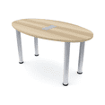 thumbnail image 1 of 6 Person Oval Boat Shaped Conference Table Silver Legs Power And Data, 1 of 7