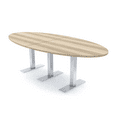 thumbnail image 1 of 6 Person Oval Conference Table Metal T-Bases Power And Data Modules, 1 of 6