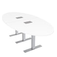 thumbnail image 1 of 6 Person Oval Conference Table Metal T-Bases Power And Data Modules, 1 of 7